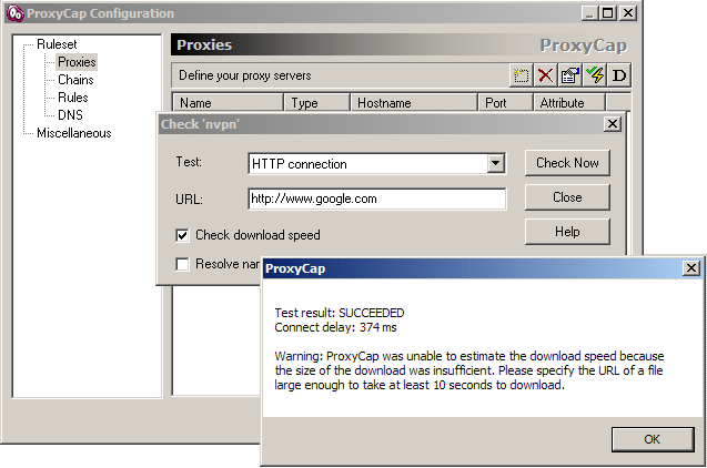 Proxies -> Proxy Server Check